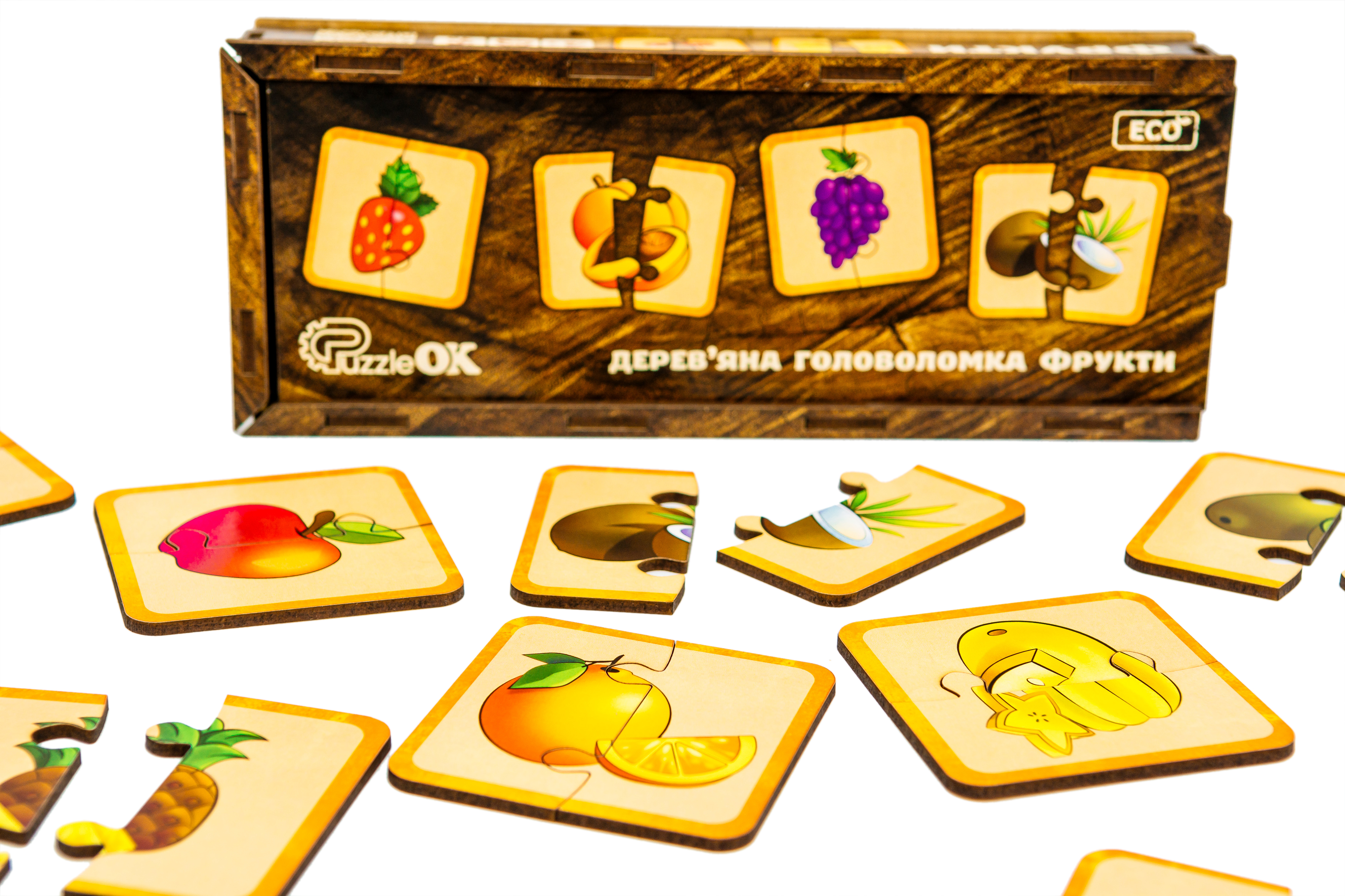 Дерев'яна головоломка "Фрукти" для дітей від 3 років Дерев'яна головоломка "Фрукти" для дітей від 3 років
