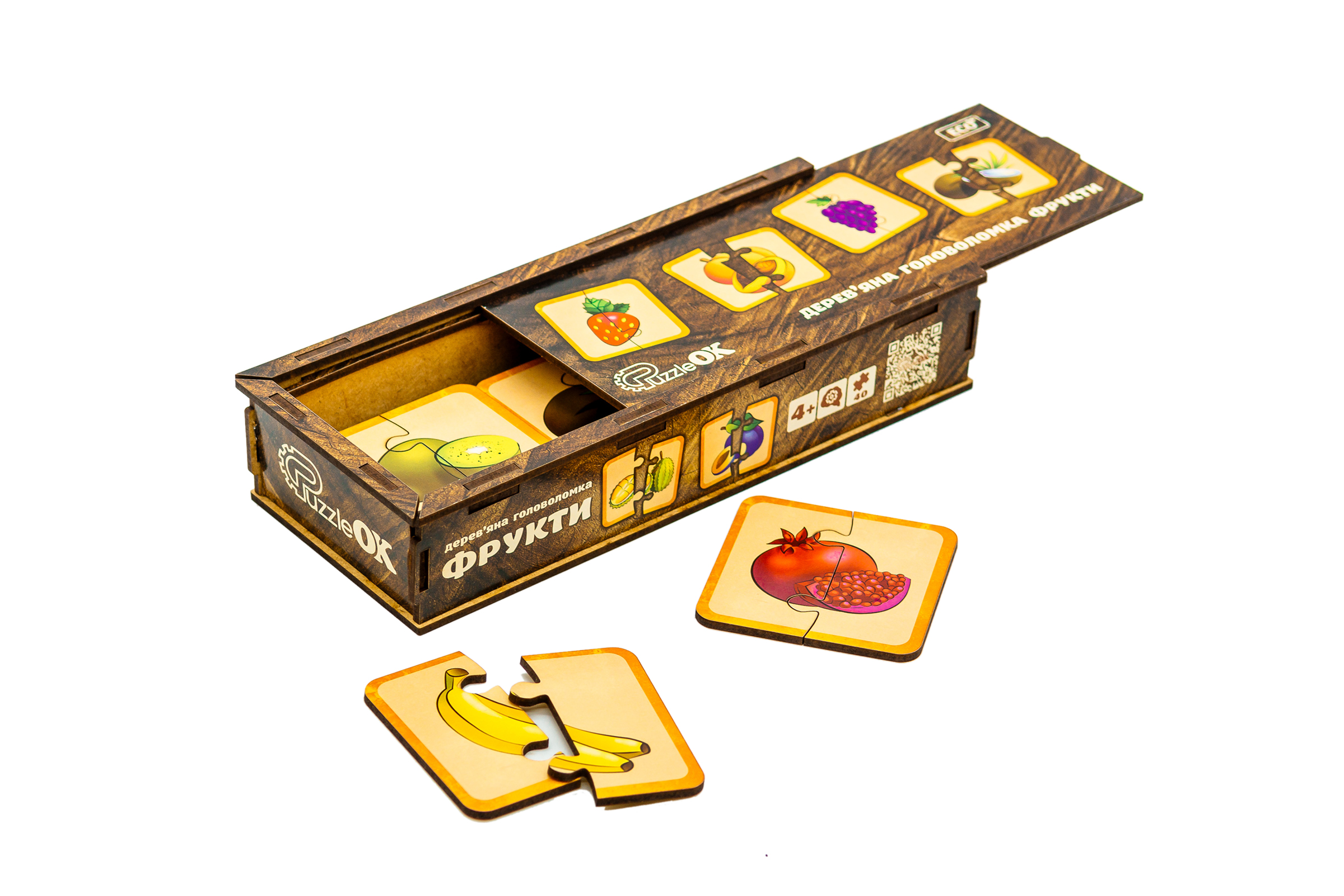 Дерев'яна головоломка "Фрукти" для дітей від 3 років Дерев'яна головоломка "Фрукти" для дітей від 3 років