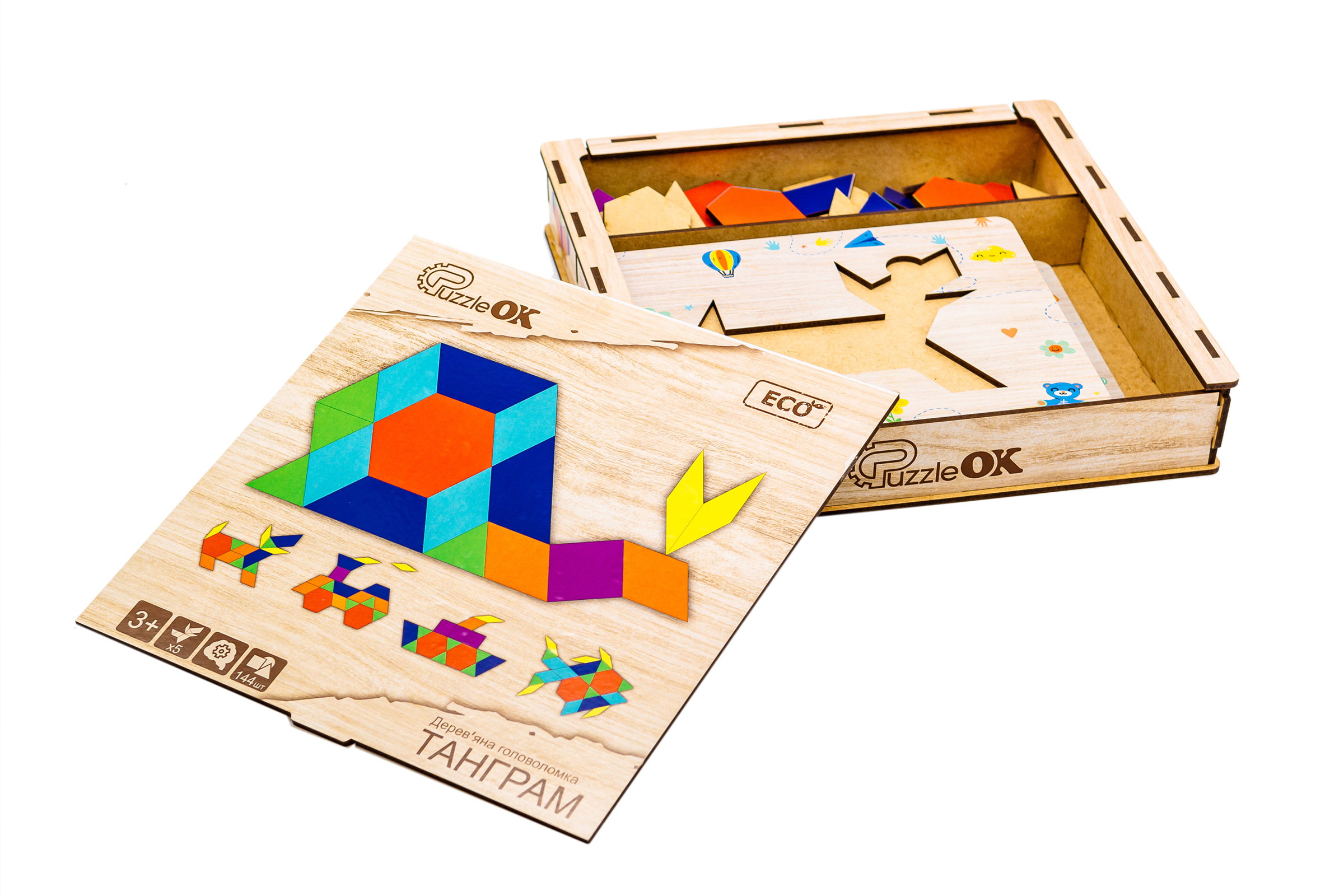 Дерев'яна головоломка "Танграм" для дітей від 4 років