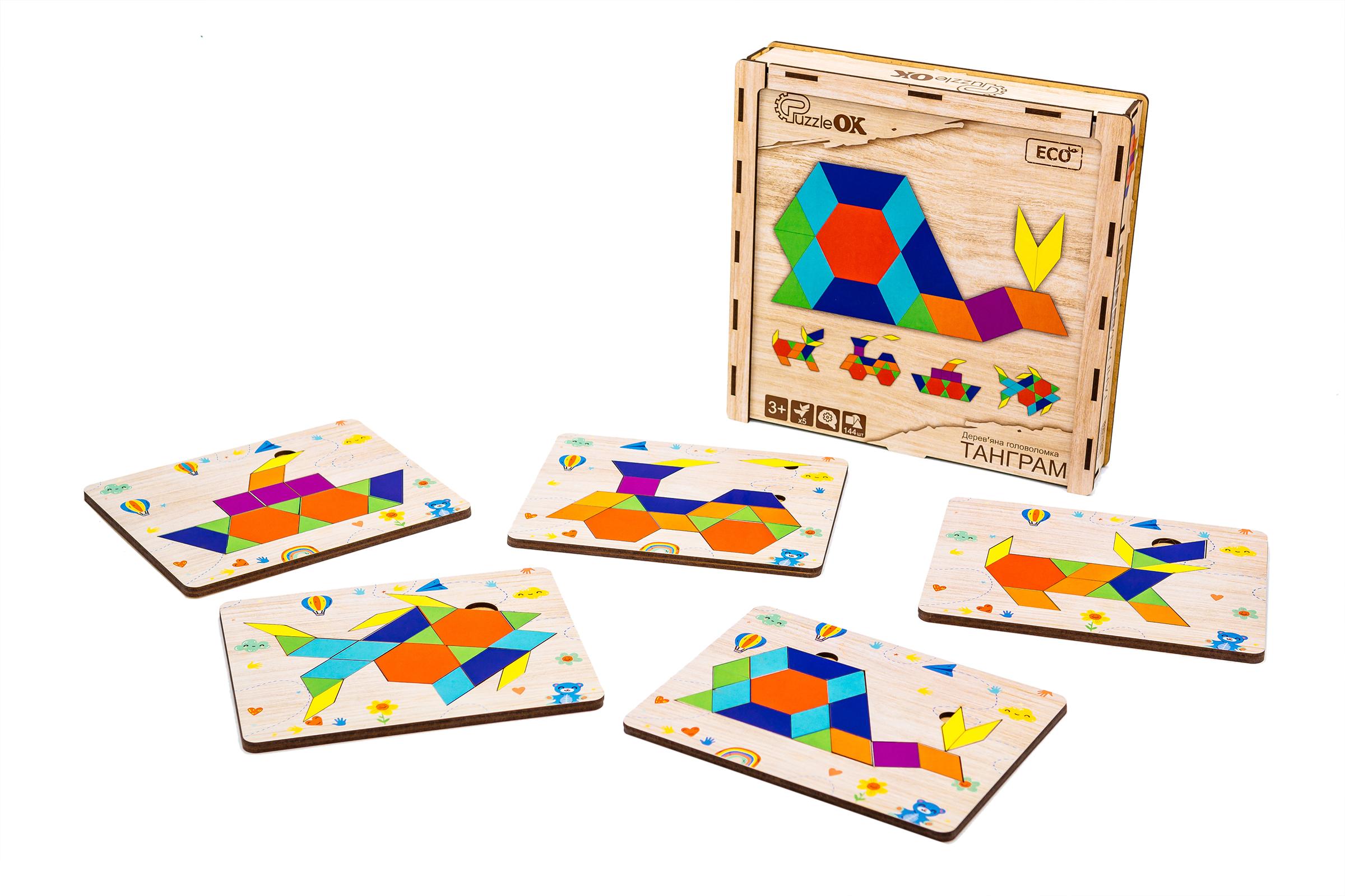 Дерев'яна головоломка "Танграм" для дітей від 4 років