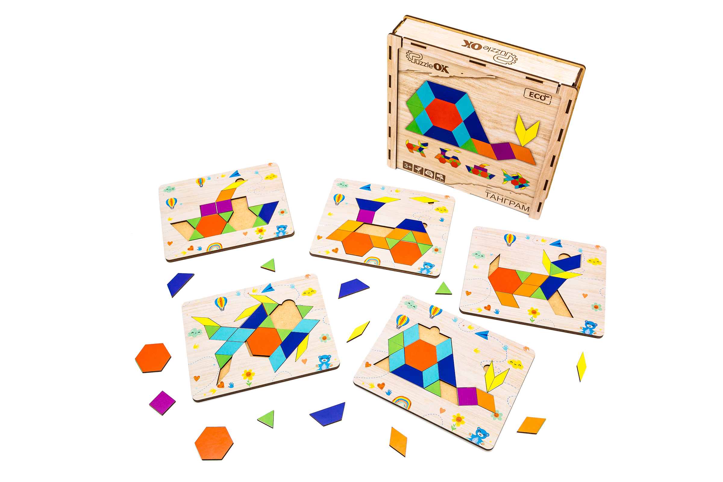 Дерев'яна головоломка "Танграм" для дітей від 4 років