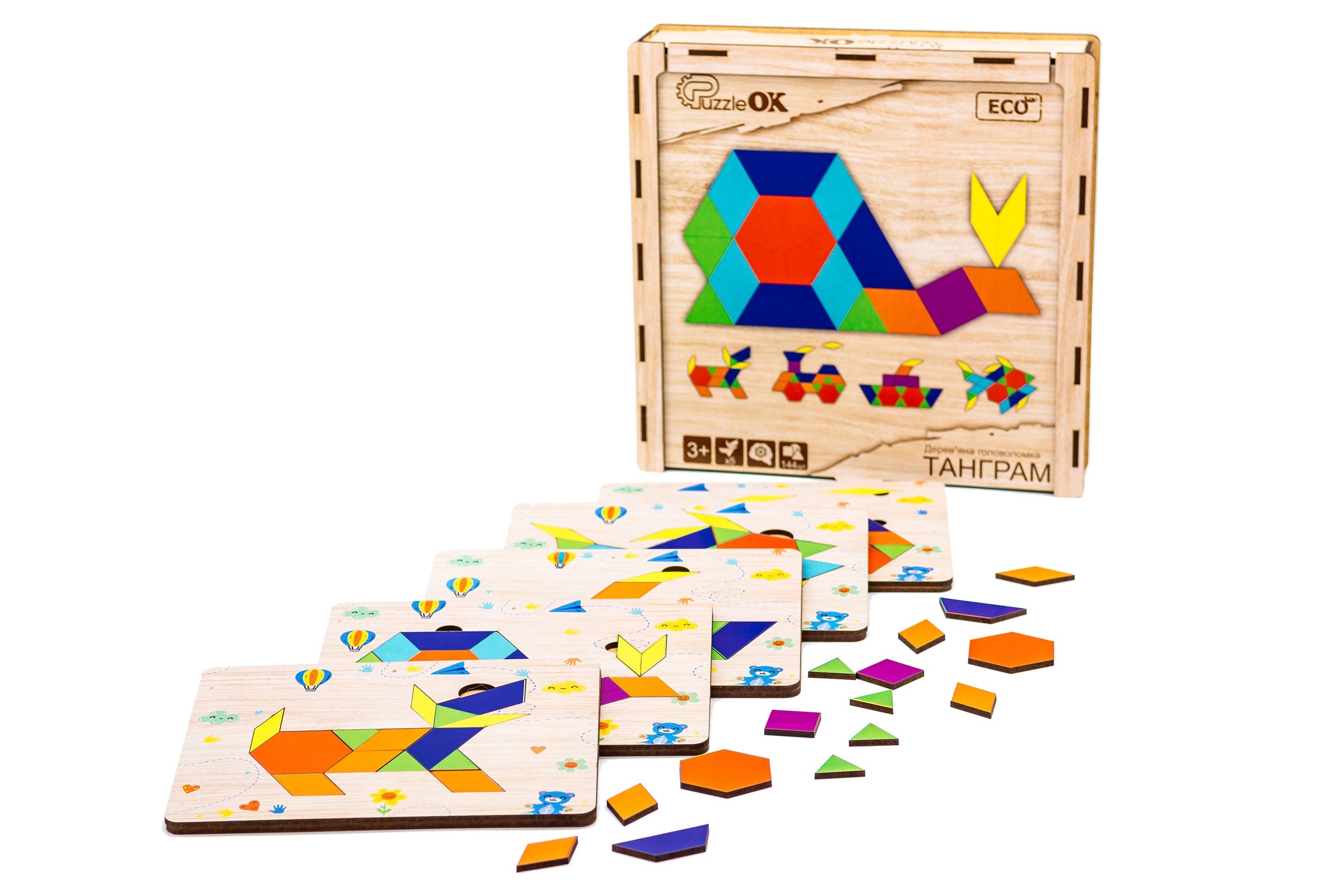 Дерев'яна головоломка "Танграм" для дітей від 4 років