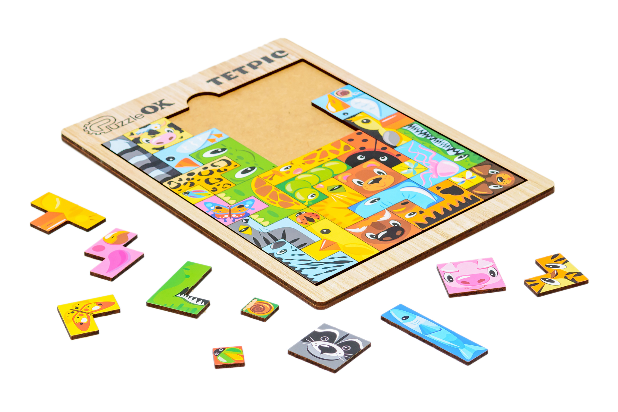 Дерев'яний тетріс "Звірі"