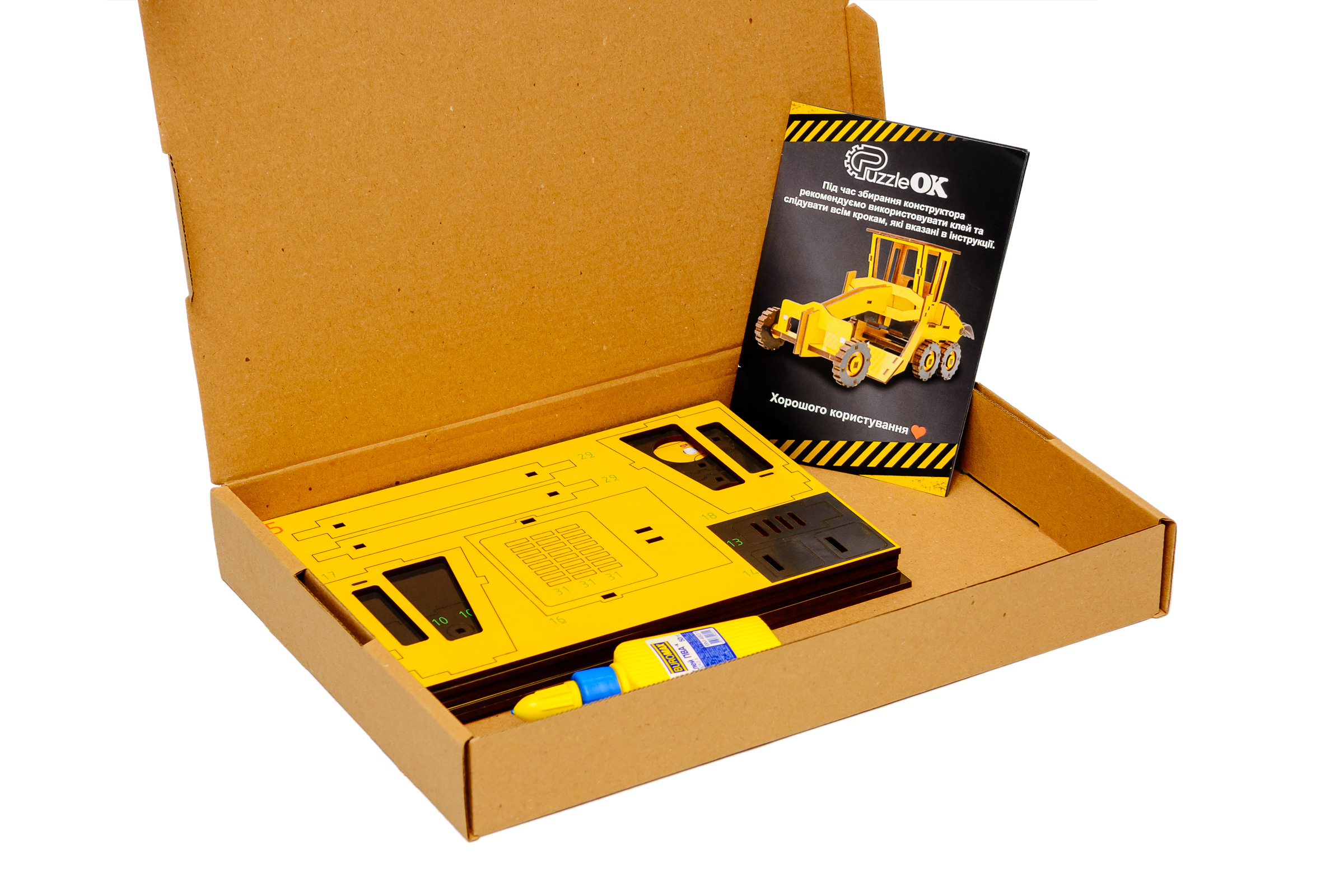 Дитячий дерев'яний 3D конструктор "Грейдер"