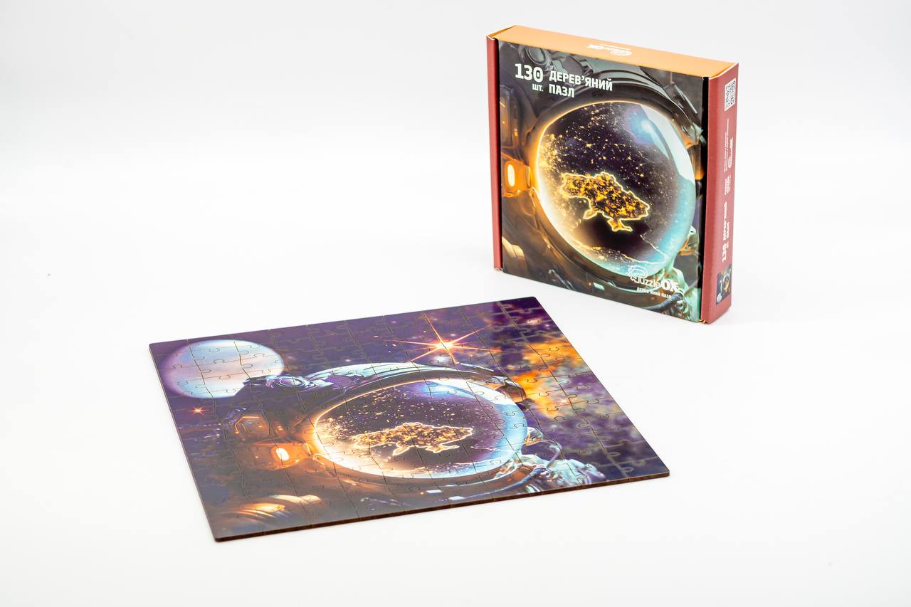 Дерев’яний пазл Україна з космосу