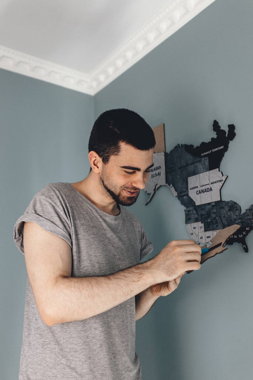 Дерев'яний пазл Мапа світу