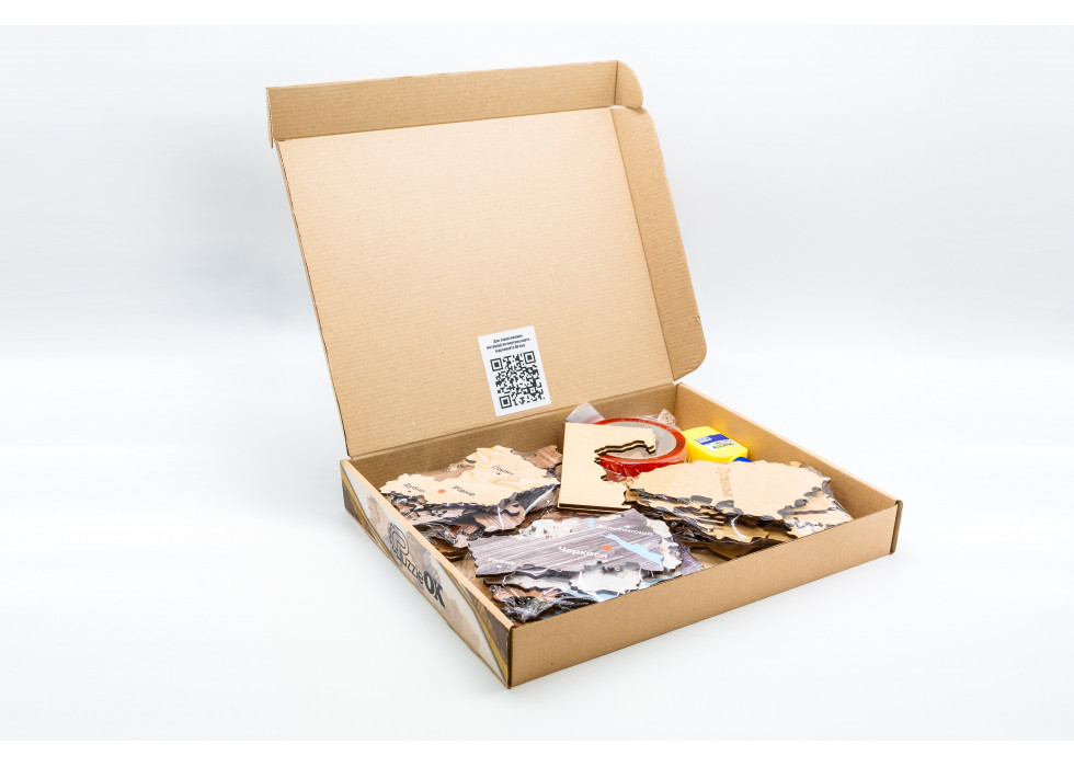 Дерев'яний пазл Мапа України 60х90 см