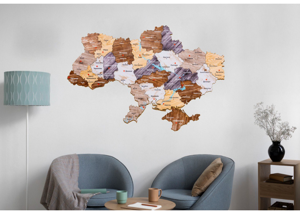 Дерев'яний пазл Мапа України 60х90 см Дерев'яний пазл Мапа України 60х90 см