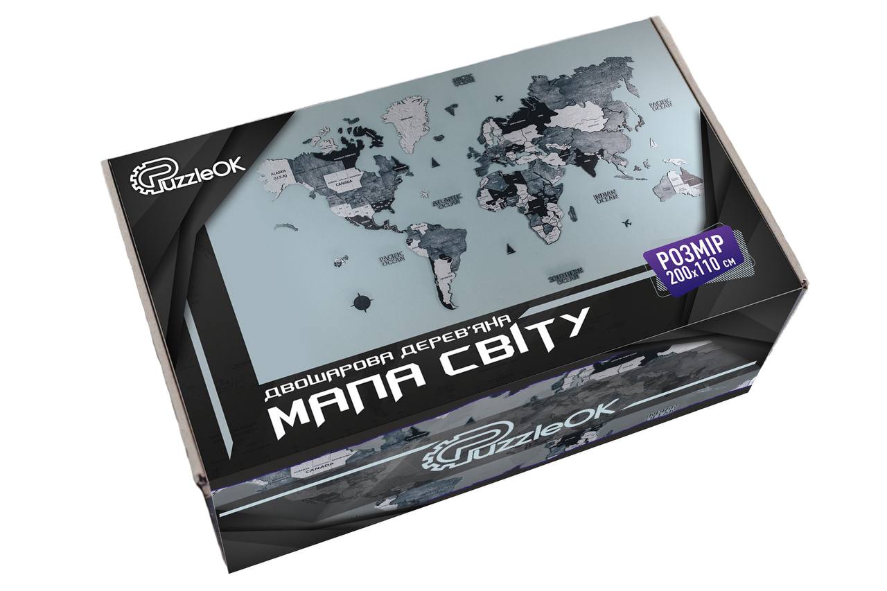 Дерев'яний пазл Мапа світу